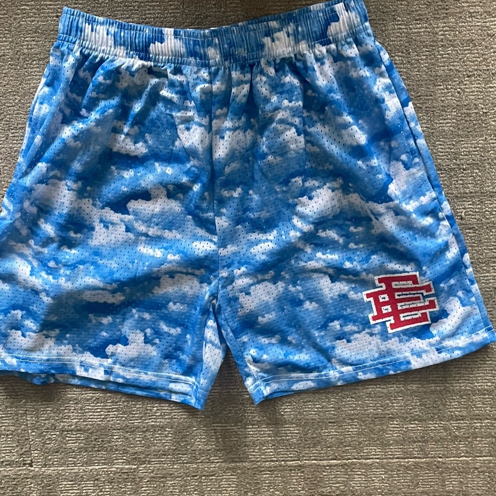 Eric Emanuel Blue Camo Athletic Shorts